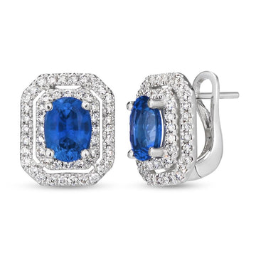 Le Vian Couture® Earrings featuring Cornflower Sapphire™ Vanilla Diamonds® set in Platinum